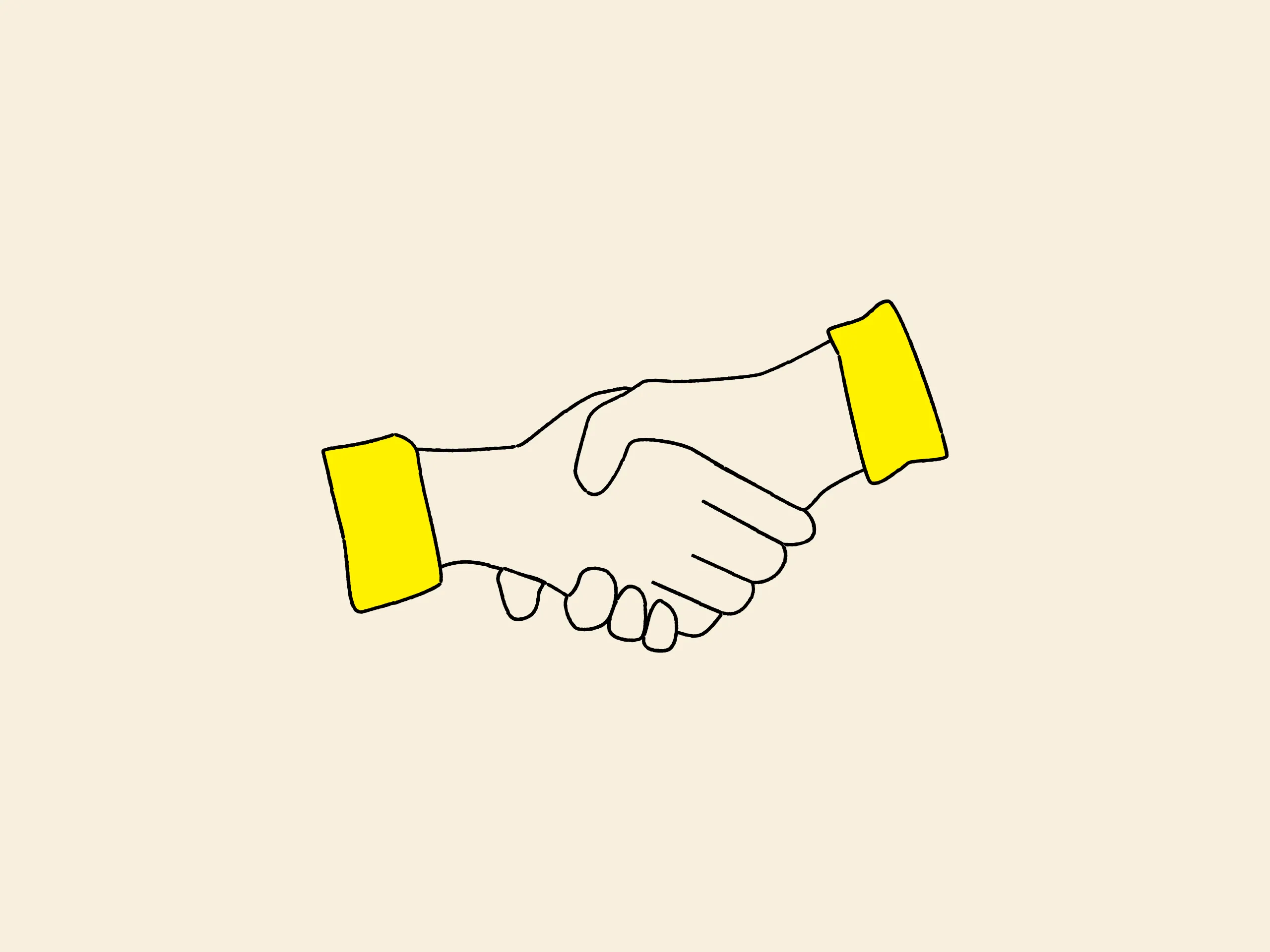 Ilustración de dos manos dándose la mano